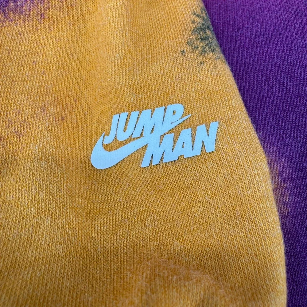 Jordan Nike Mens Tie Dye Hoodie Purple Orange Pink Jumpman Fleece Sweatshirt M - Picture 4 of 9